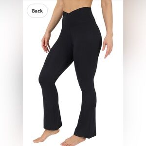 Yogalicious, Black, lux Madison, 7/8 Flare, cross over waist, Leggings, size XL